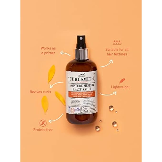 CURLSMITH - MOISTURE MEMORY REACTIVATOR - VEGAN REFRESHER LEAVE IN CONDITIONER FOR WAVY, CURLY AND COILY HAIR (237ML) - Image 3